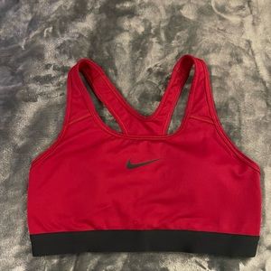 Nike medium red padded sports bra